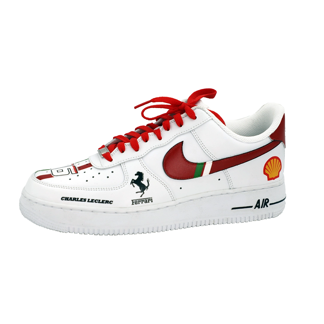 Custom Nike Airforce 1 s Ferrari 16 F1 KKix Custom Sneakers