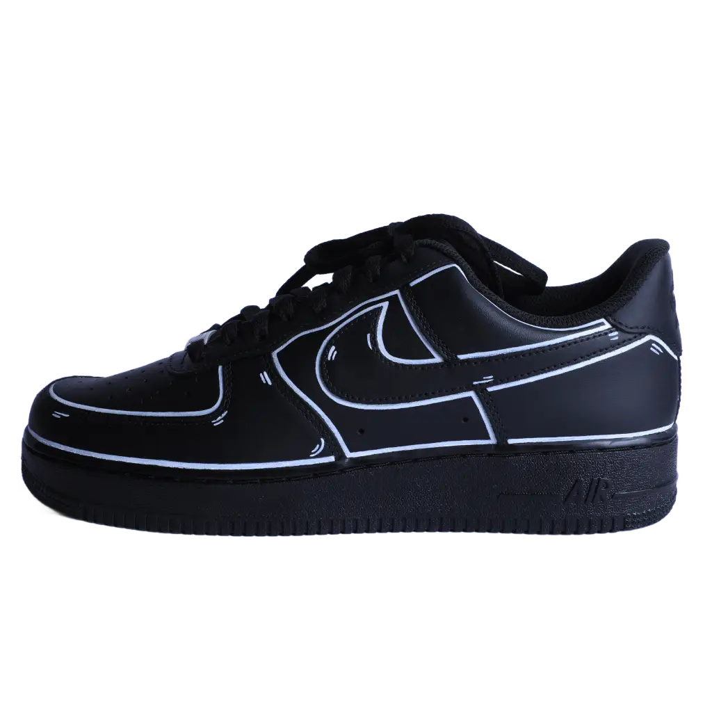 Custom Black/white Cartoon Airforce – KKix Custom Sneakers