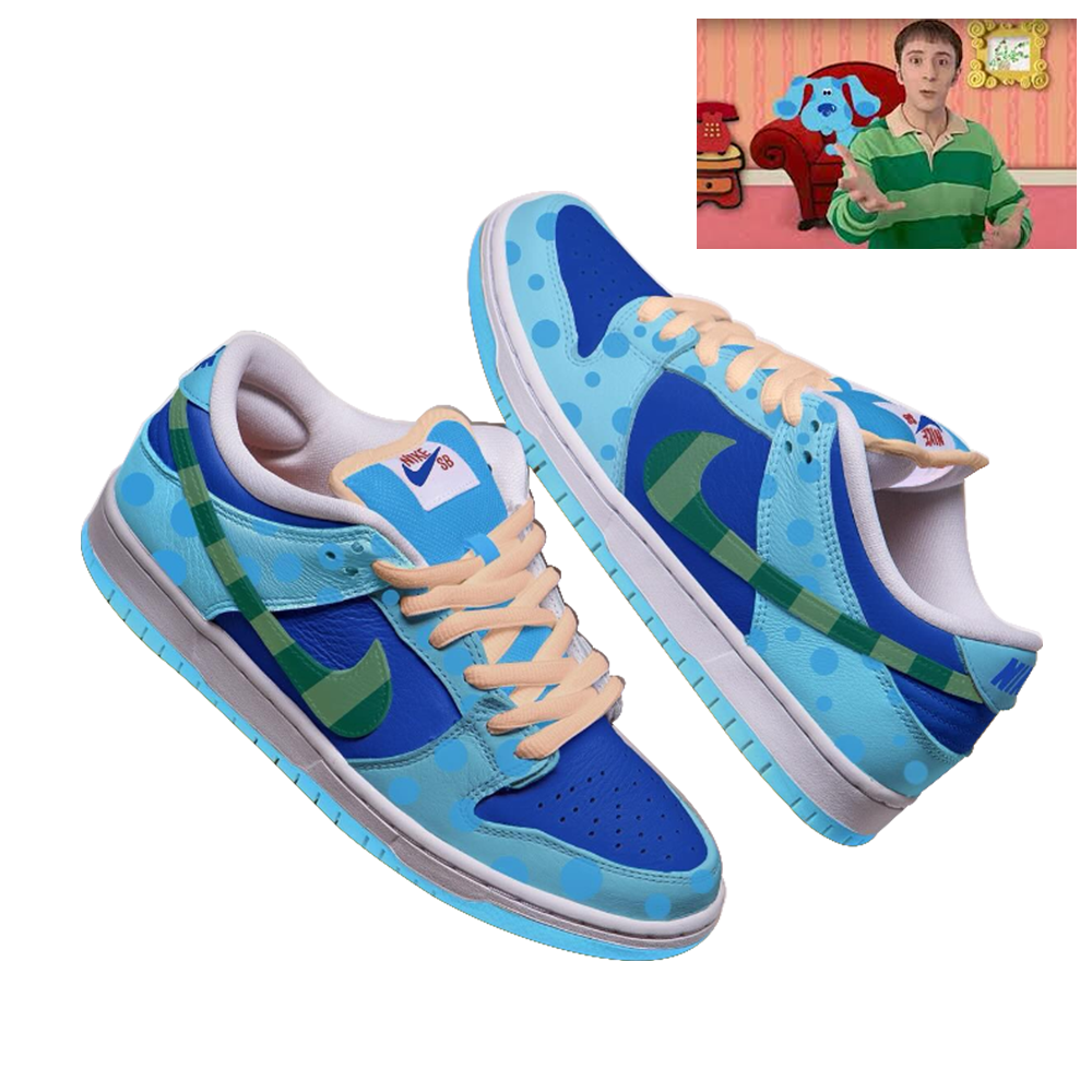 Nike sb dunks checkered blue best sale