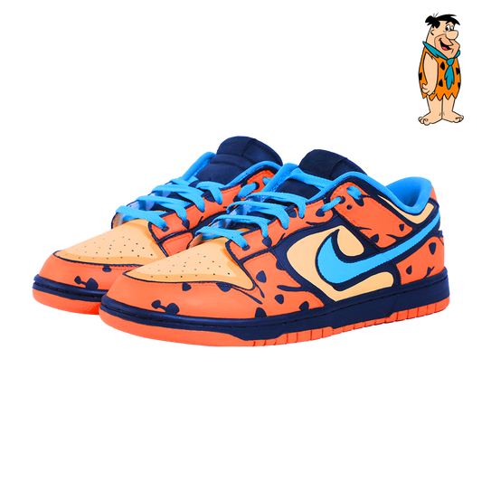 Custom Fred Flintstone Blue Swoosh Dunks