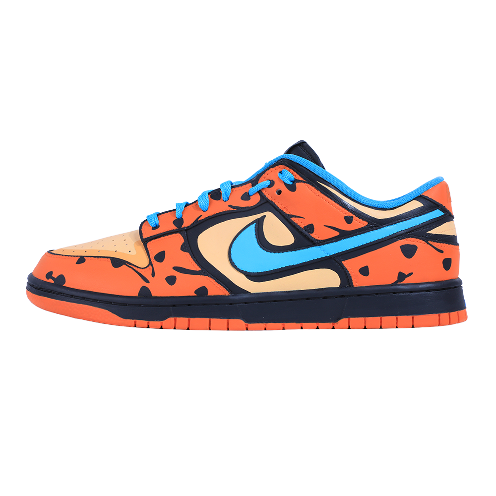 Custom Fred Flintstone Blue Swoosh Dunks