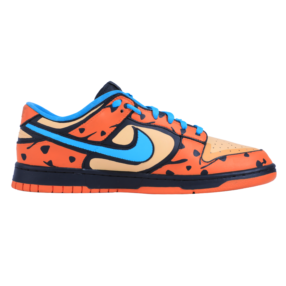 Custom Fred Flintstone Blue Swoosh Dunks