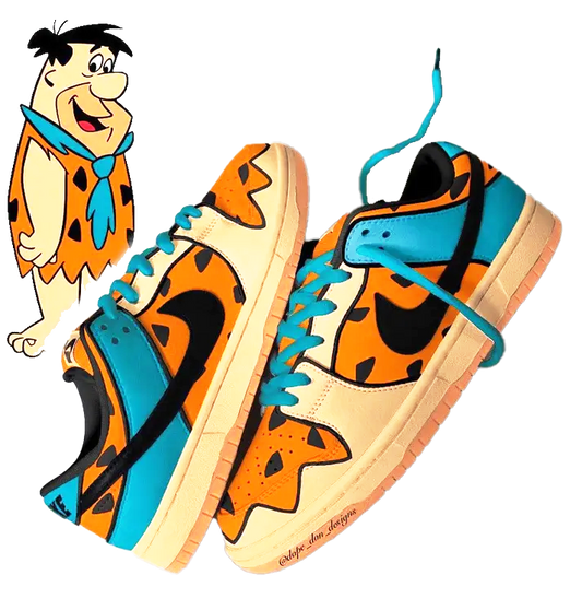 Custom Fred Flintstone Blue/Orange Dunks