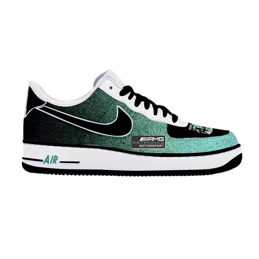 Custom Nike Airforce Lewis Hamilton Mercedes F1 KKix Custom Sneakers