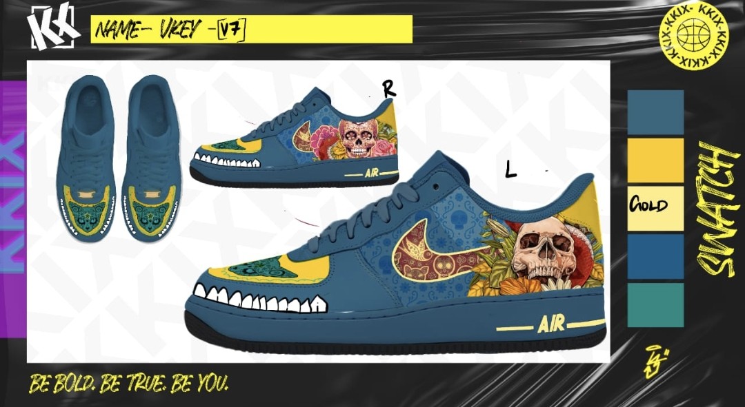 Custom Day Of The Dead Nike Airforce 1