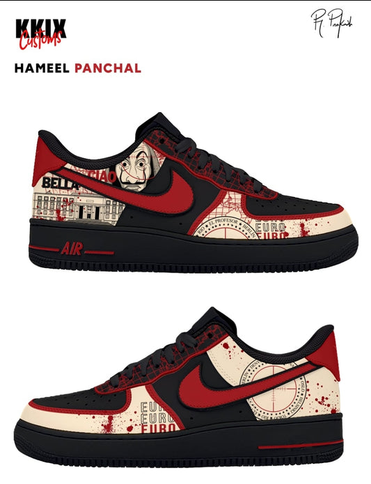 Custom Money heist Nike Airforce 1