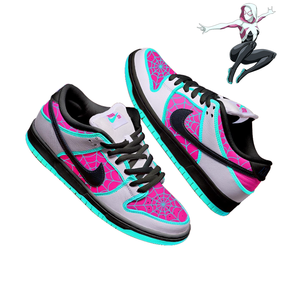 Spider Reverse Dunks Spider Gwen - SB Dunk Low – KKix Custom Sneakers